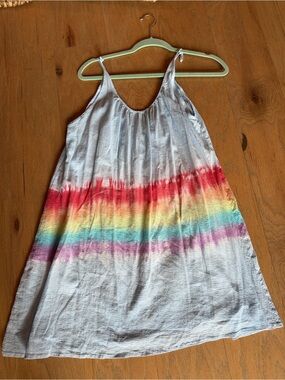 9 seed Tulum Gauze Tie-Dye Rainbow Stripe Cover up dress